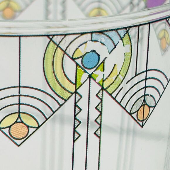 Frank Lloyd Wright April Showers Double Old Fashioned Glass Small Flaw - Picture 3 of 5